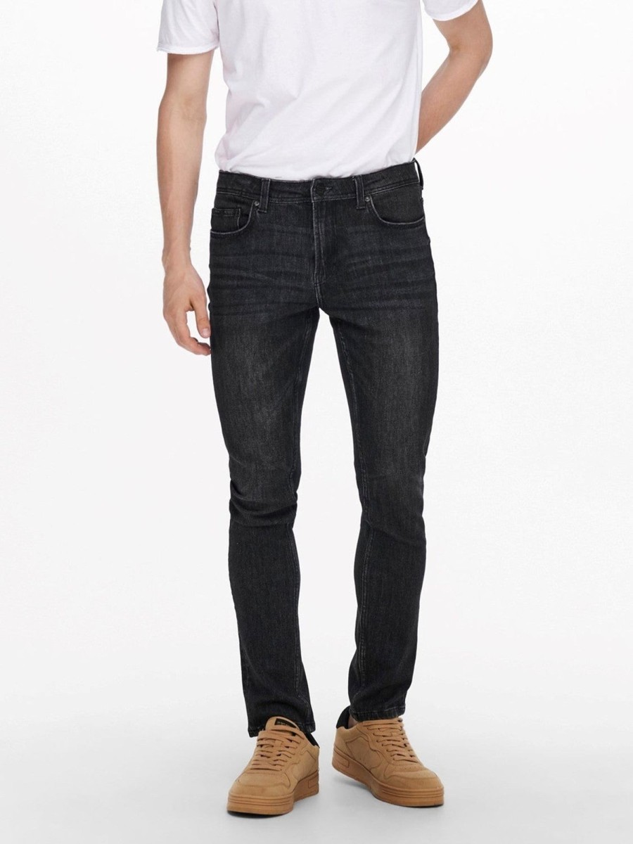 Herre Only u0026 Sons Jeans | Loom Life Slim Jeans - Sort Denim