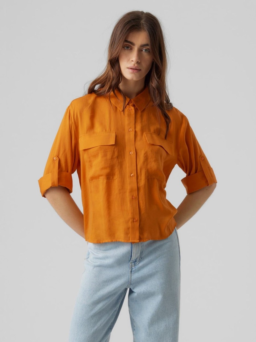 Dame Vero Moda Skjorter & Bluser | Fabiana Skjorte - Orange