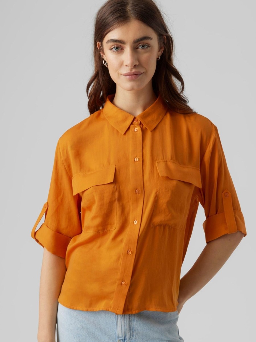 Dame Vero Moda Skjorter & Bluser | Fabiana Skjorte - Orange