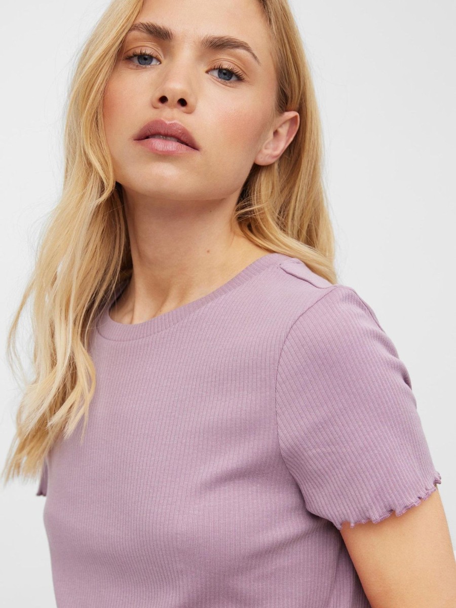 Dame Vero Moda T-Shirts & Toppe | Vio Crop Top - Elderberry