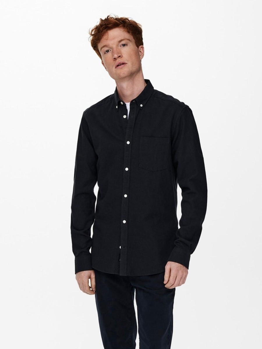 Herre Only u0026 Sons Skjorter | Niko Skjorte - Dark Navy