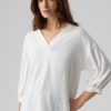 Dame Vero Moda Skjorter & Bluser | Unye V-Hals Top - Snow White