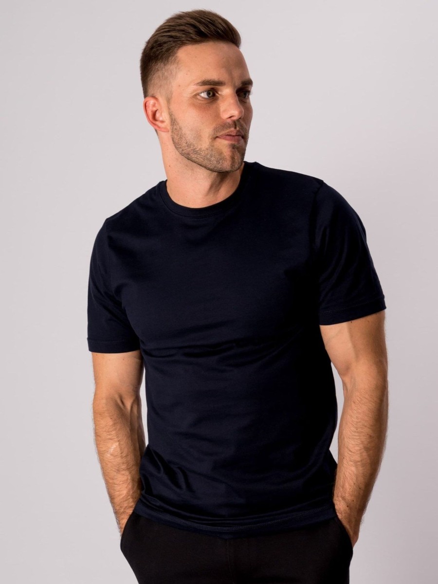 Herre TeeShoppen T-Shirts | Basic T-Shirt - Dark Navy