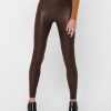 Dame ONLY Bukser | Cool Coated Leggings - Chicory Coffee