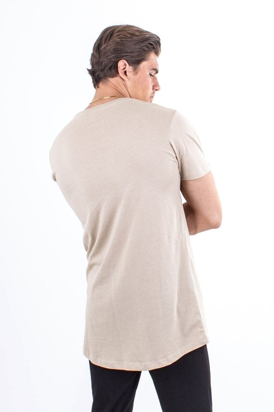 Herre TeeShoppen T-Shirts | Long T-Shirt - Sand