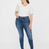 Dame Vero Moda Curve Jeans | Lora Jeans High Waisted (Curve) - Medium Bla Denim