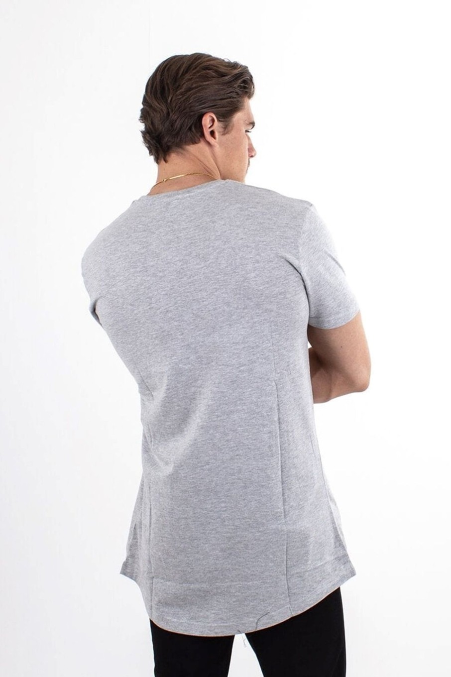 Herre TeeShoppen T-Shirts | Long T-Shirt - Oxford Gra