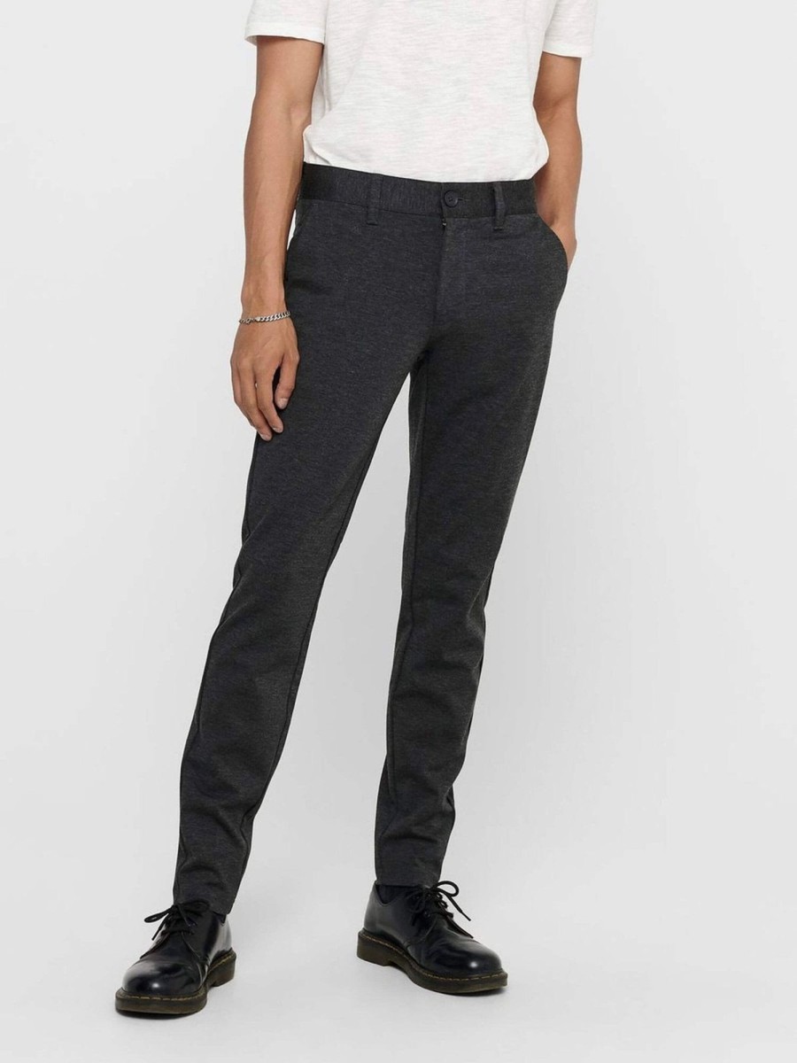 Herre Only u0026 Sons Bukser | Mark Pants - Morke Gra (Straek Bukser)