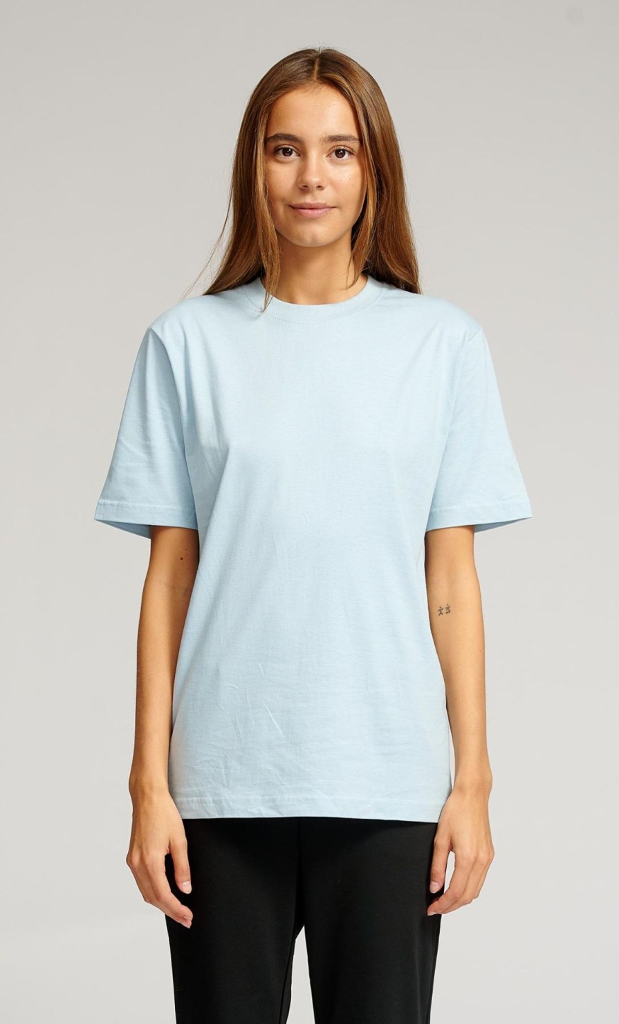 Dame TeeShoppen T-Shirts & Toppe | Oversized T-Shirt - Sky Blue