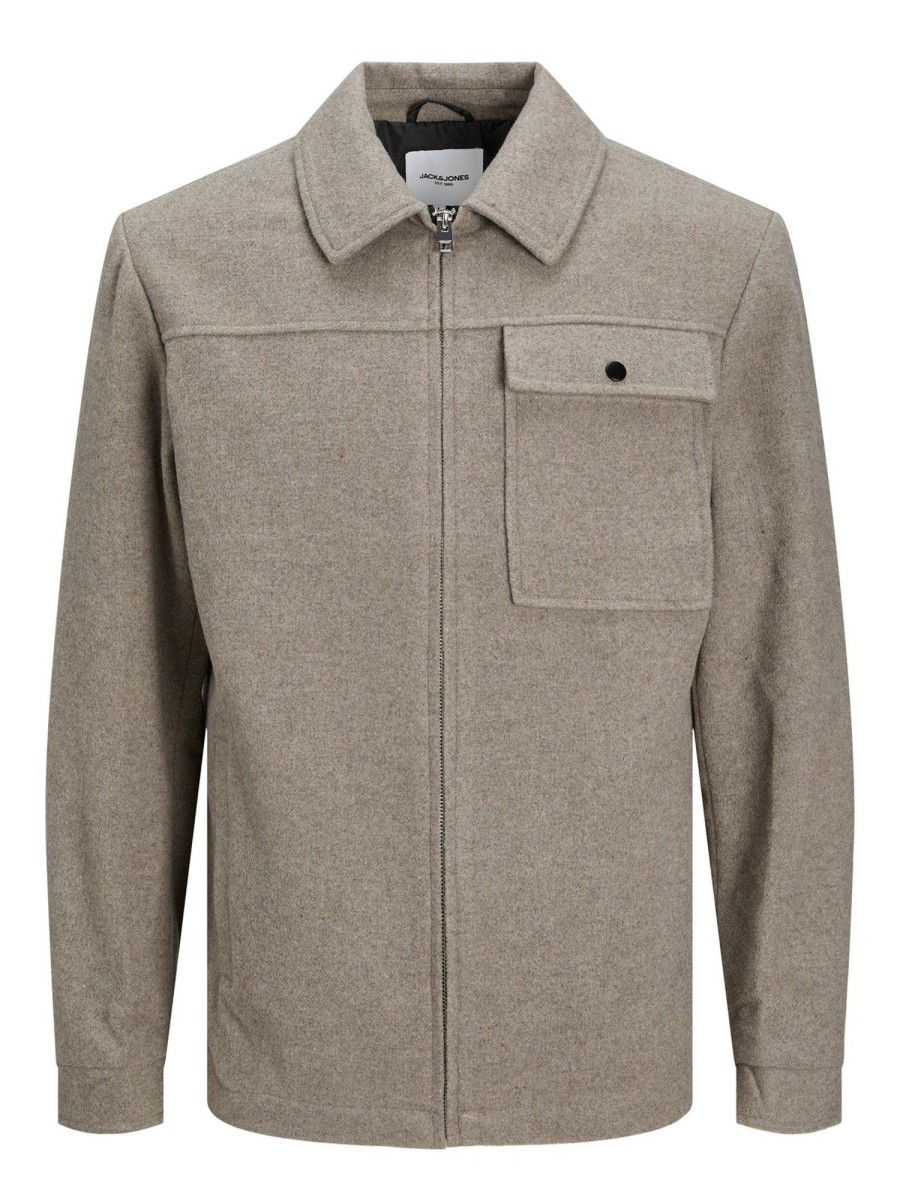 Herre Jack u0026 Jones Jakker & Frakker | Johnson Wool Jacket - Greige Melange