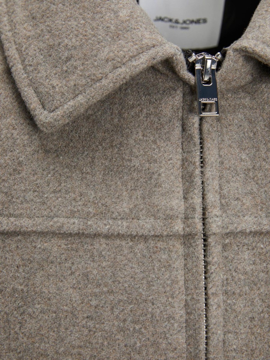 Herre Jack u0026 Jones Jakker & Frakker | Johnson Wool Jacket - Greige Melange