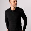 Herre TeeShoppen Poloshirts | Muscle Langaermet Polo Shirt - Sort