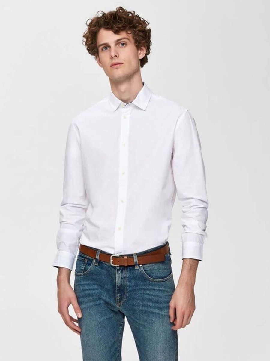 Herre Selected Homme Skjorter | Oxford Skjorte - Hvid