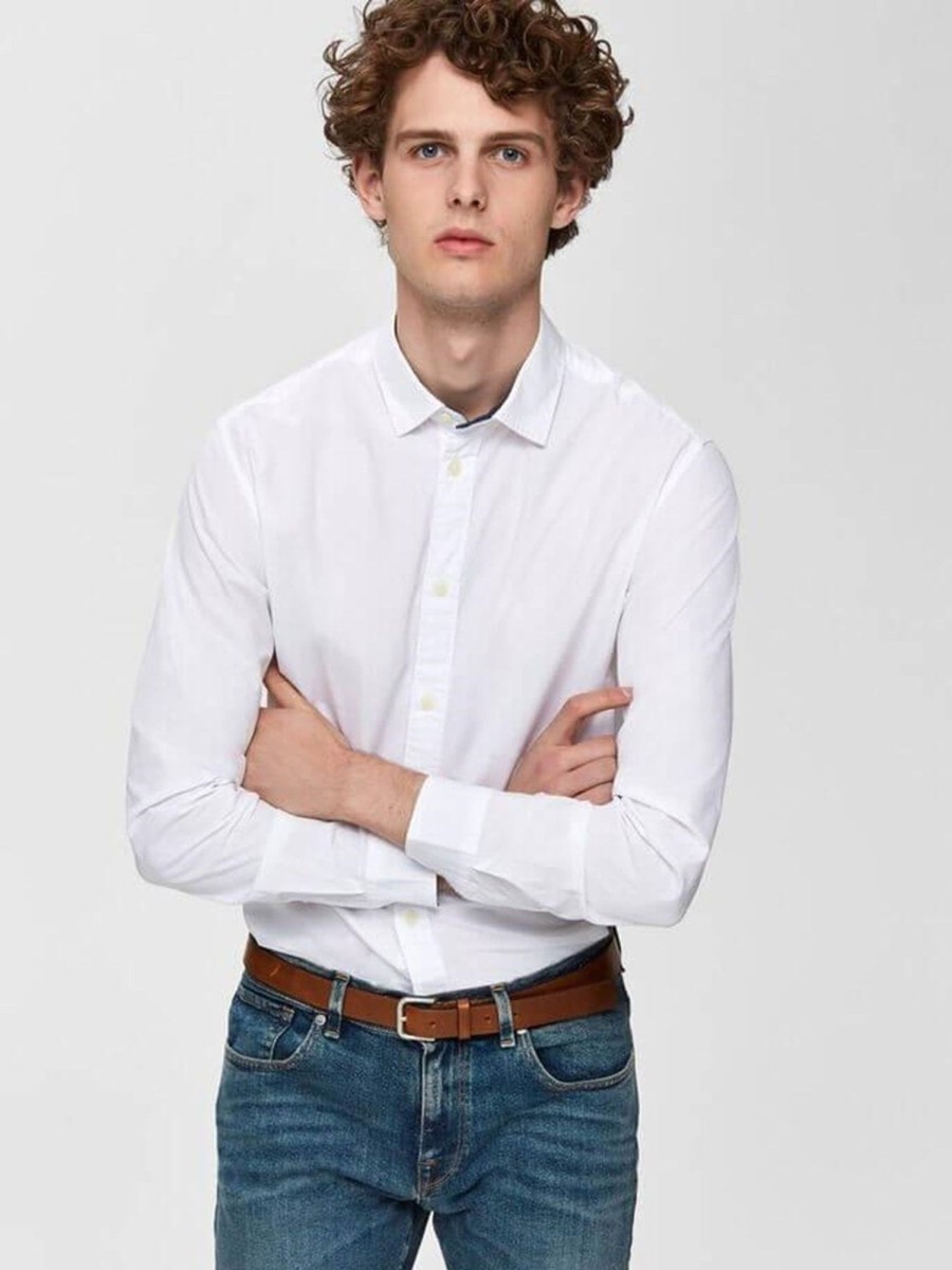 Herre Selected Homme Skjorter | Oxford Skjorte - Hvid