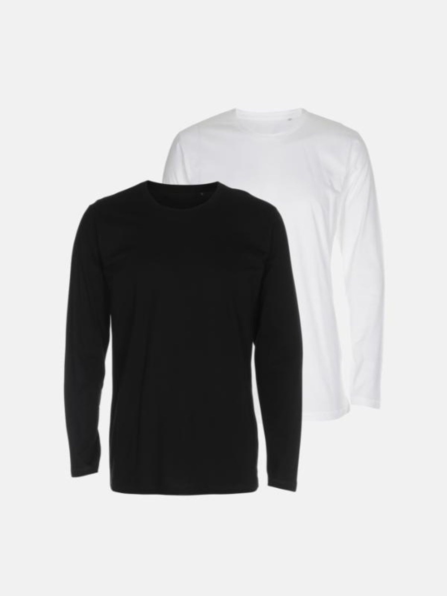 Herre TeeShoppen T-Shirts | Basic Langaermet T-Shirt - Pakketilbud (2 Stk.)