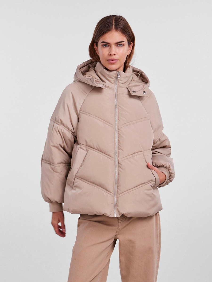 Dame PIECES Jakker & Frakker | Neli City Puffer Jakke - Silver Mink