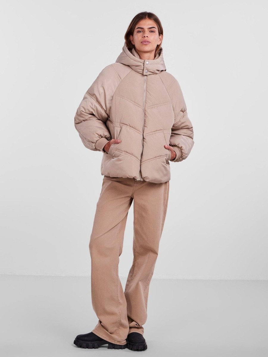 Dame PIECES Jakker & Frakker | Neli City Puffer Jakke - Silver Mink