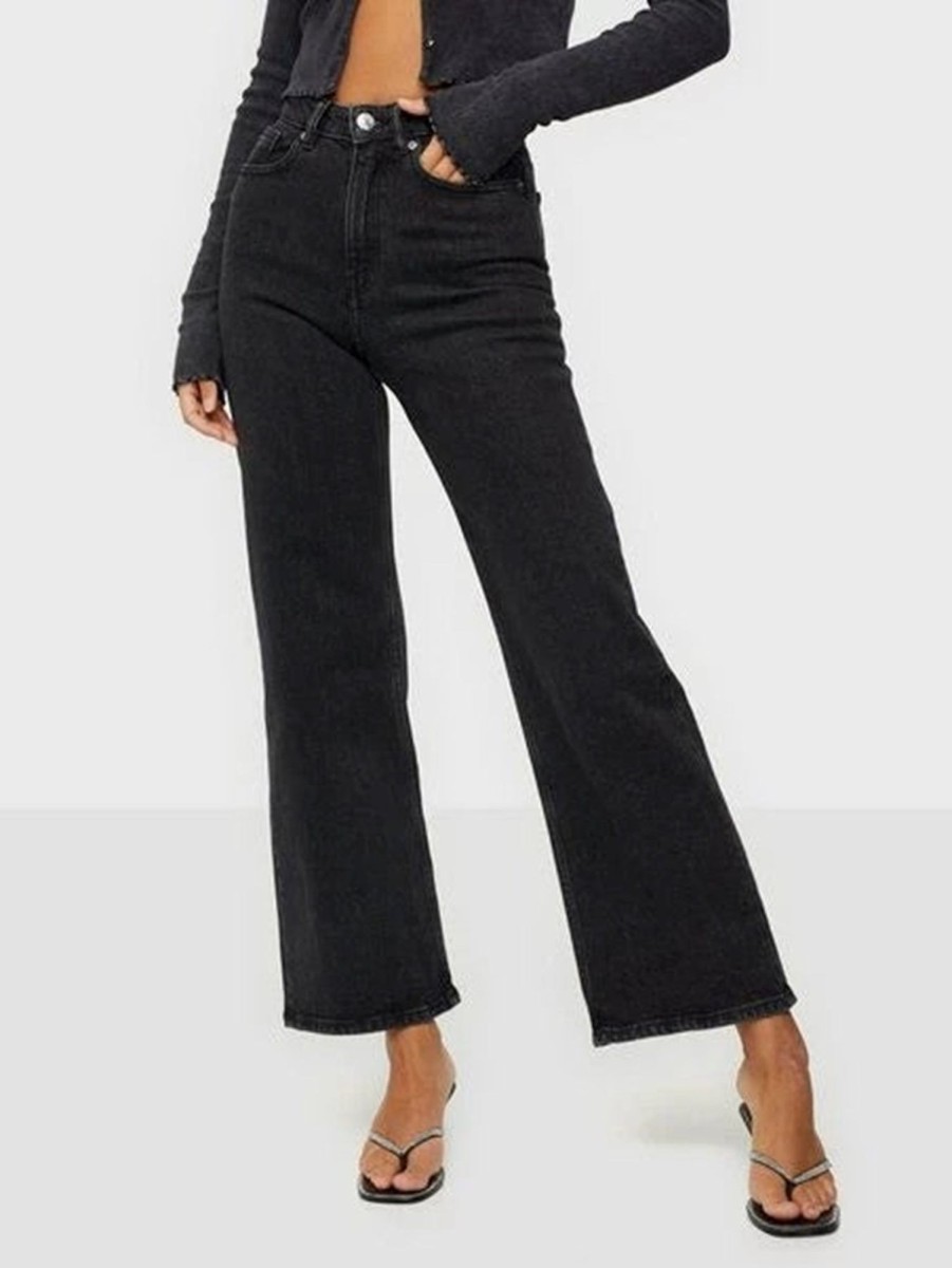 Dame ONLY Jeans | Juicy Jeans (Wide Leg) - Sort Denim