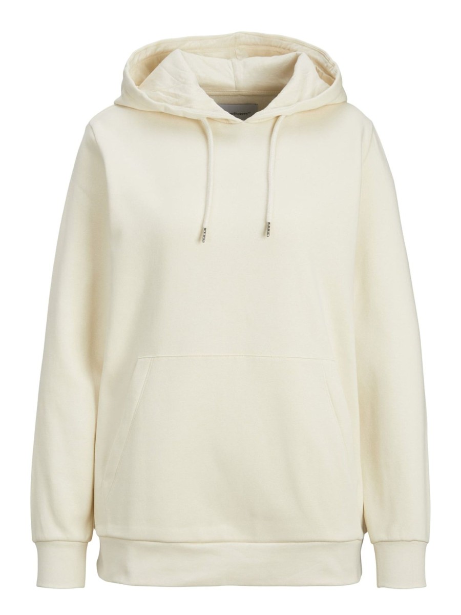 Dame TeeShoppen Trojer | Basic Hoodie Sweat - Lys Beige