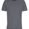 Herre TeeShoppen T-Shirts | Norregade Stripe - Meleret Sort-Gra