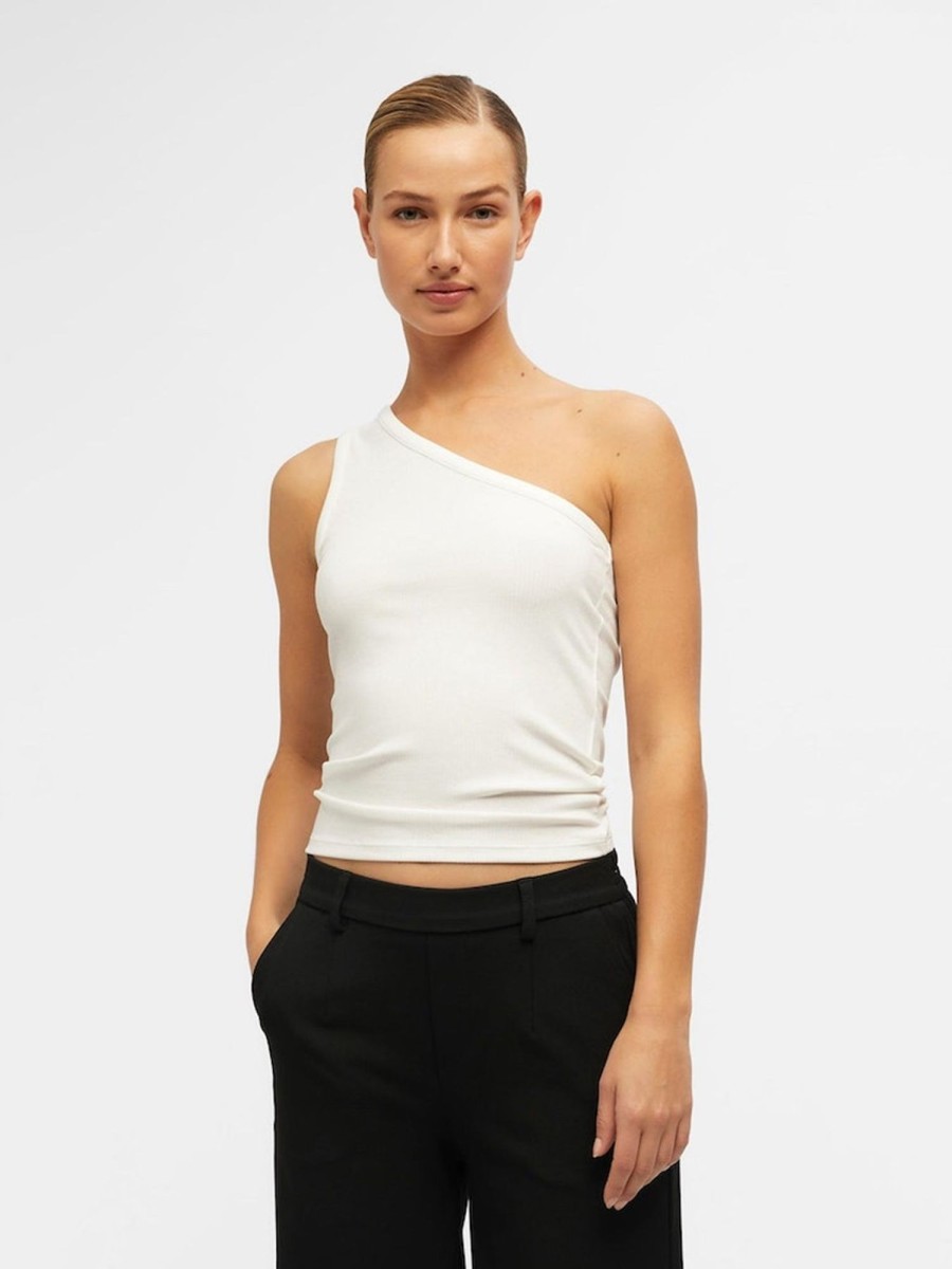 Dame Object T-Shirts & Toppe | Luca One Shoulder Top - Hvid