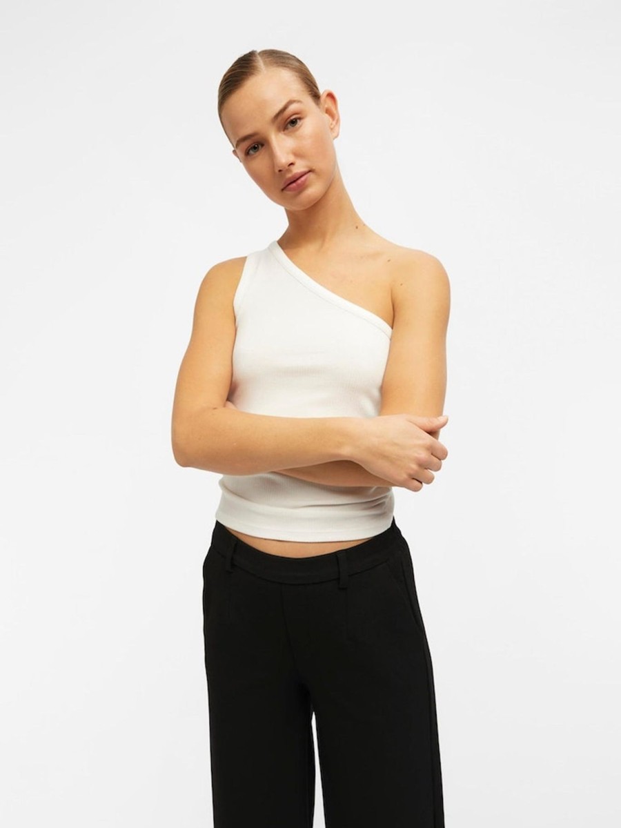 Dame Object T-Shirts & Toppe | Luca One Shoulder Top - Hvid