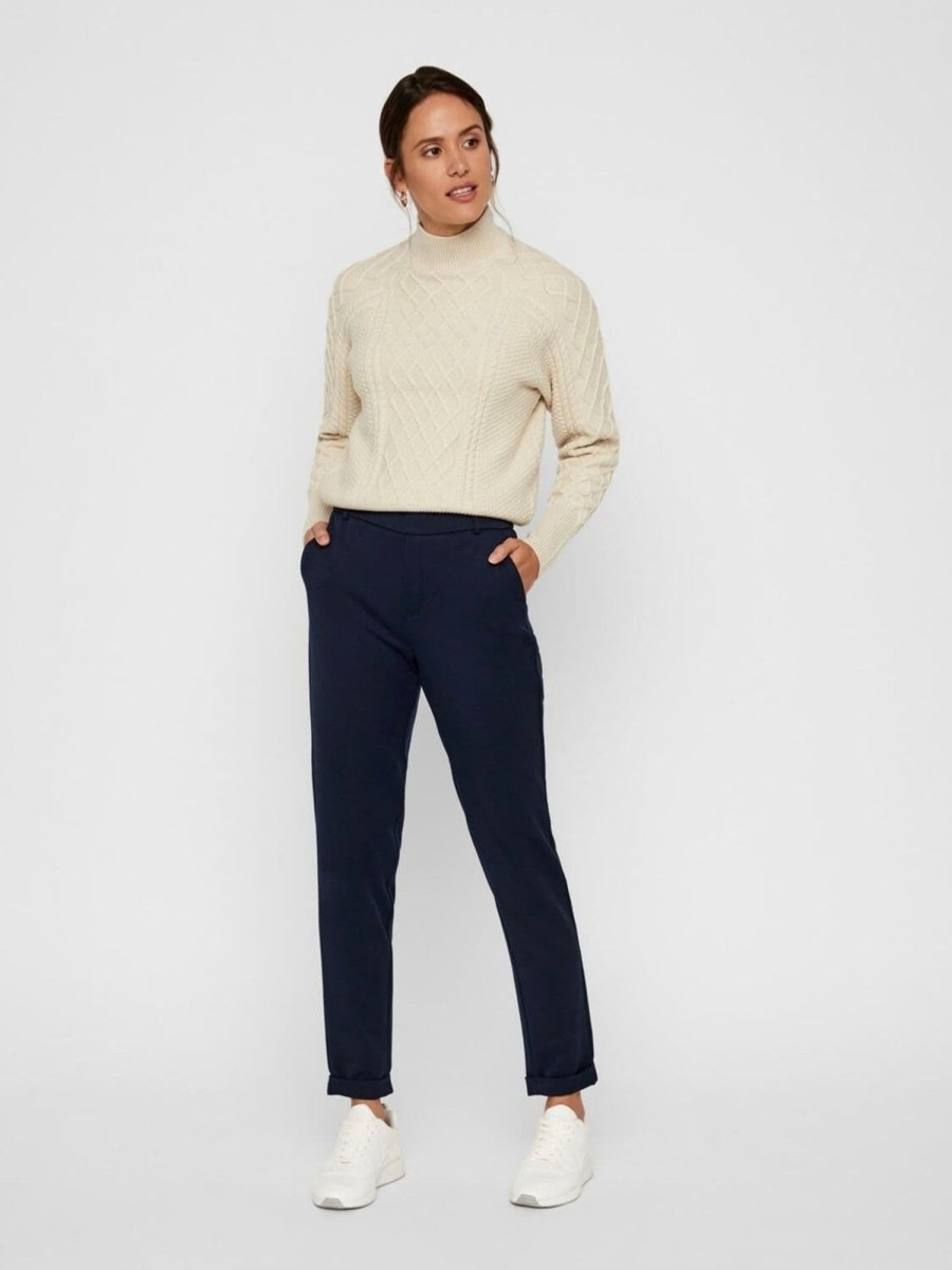 Dame Vero Moda Bukser | Maya Pants (Bred Model) - Navy