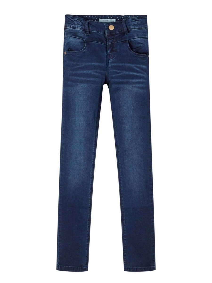 Born Name It Underdele | Polly Skinny Jeans - Morkebla Denim