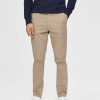 Herre Selected Homme Bukser | Miles Flex Chino Pant - Beige (Okologisk Bomuld)