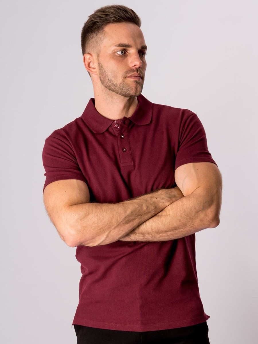 Herre TeeShoppen Poloshirts | Muscle Polo Shirt - Bordeaux