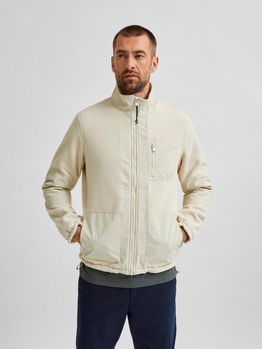 Herre Selected Homme Jakker & Frakker | Nohr Fleece Jacket - Bone White