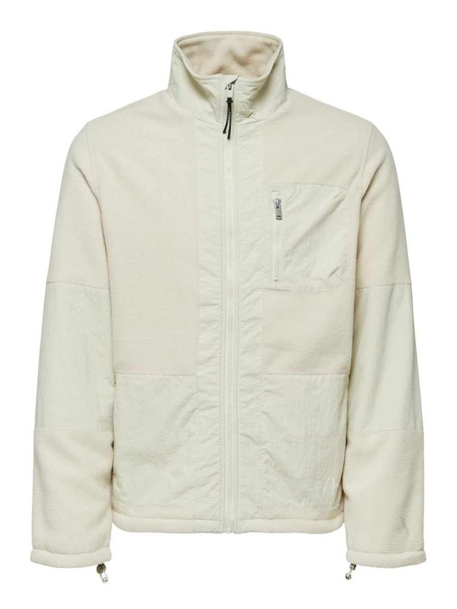 Herre Selected Homme Jakker & Frakker | Nohr Fleece Jacket - Bone White