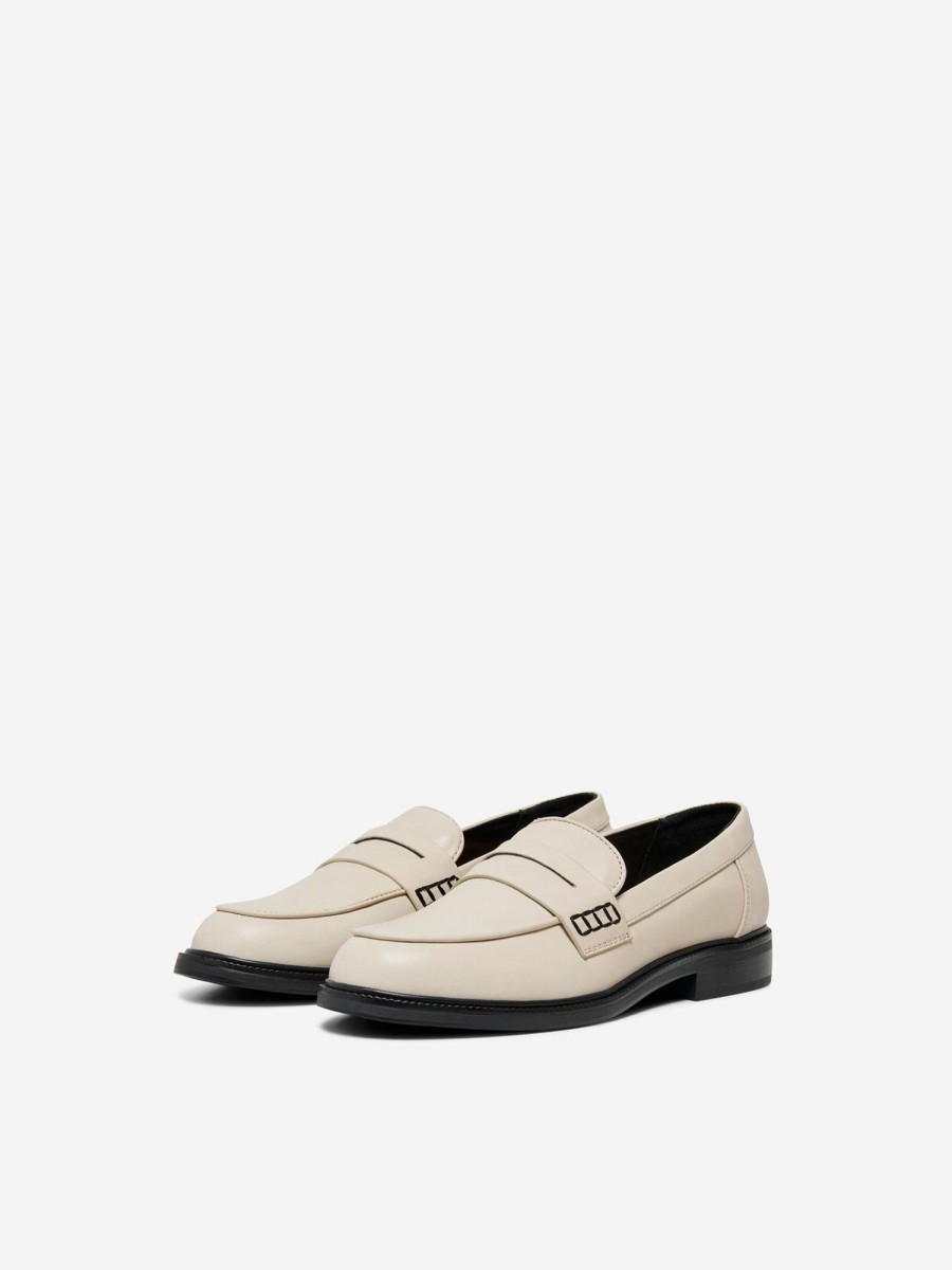 Dame ONLY Sko | Lux Loafer Sko - White Smoke