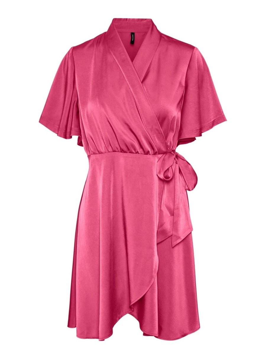 Dame Vero Moda Kjoler | Amelia Wrap Dress - Hot Pink